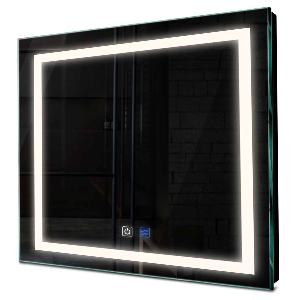 Oglinda LED patrata cu lumina LED neutra Gama Salono Model 1 cu butoane touch si dezaburire - Reyze