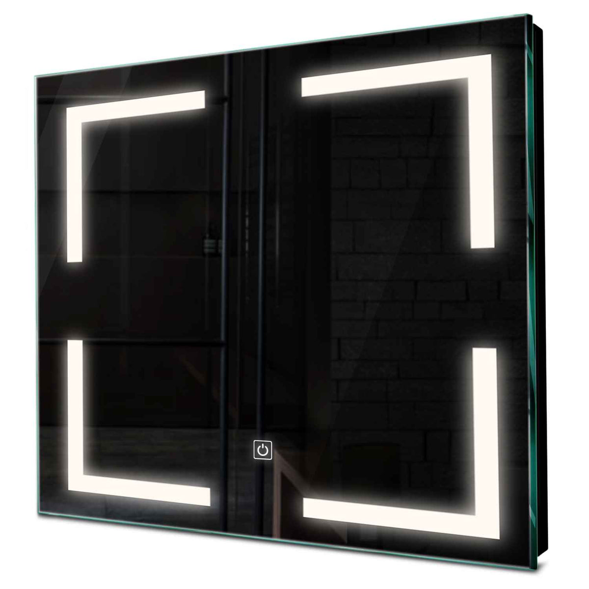 Oglinda LED patrata cu lumina LED neutra Gama Salono Model 2 cu buton touch - Reyze