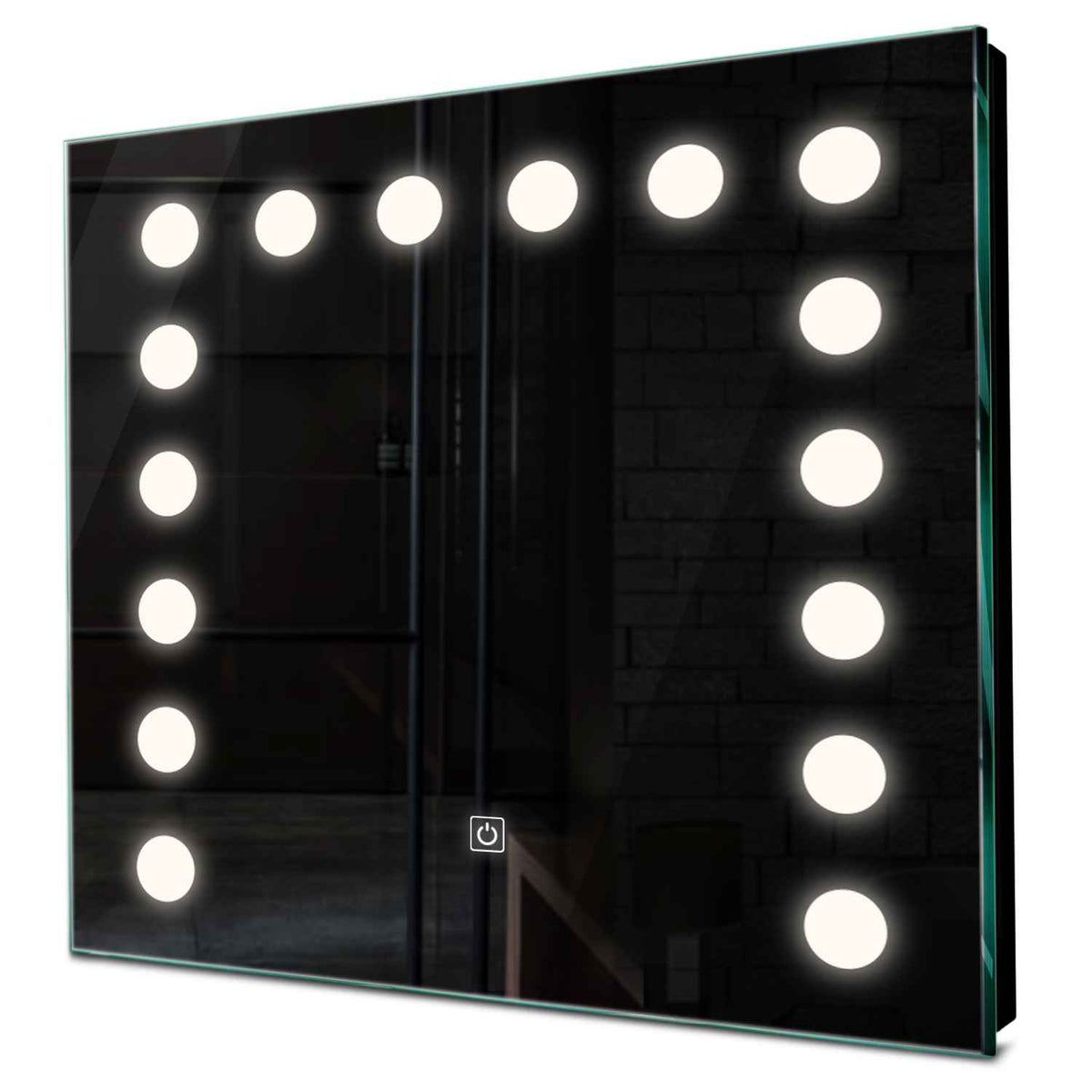 Oglinda LED patrata cu lumina LED neutra Gama Salono Model 6 cu buton touch - Reyze