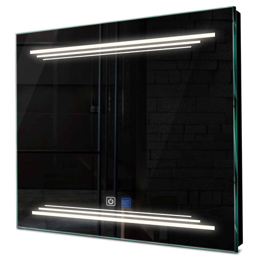 Oglinda LED patrata cu lumina LED neutra Gama Salono Model 7 cu butoane touch si dezaburire - Reyze