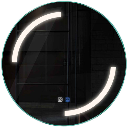 Oglinda LED rotunda cu lumina LED neutra Gama Salono Model 3 cu butoane touch si dezaburire - Reyze