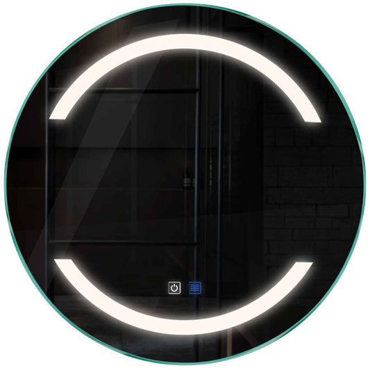 Oglinda LED rotunda cu lumina LED neutra Gama Salono Model 4 cu butoane touch si dezaburire - Reyze