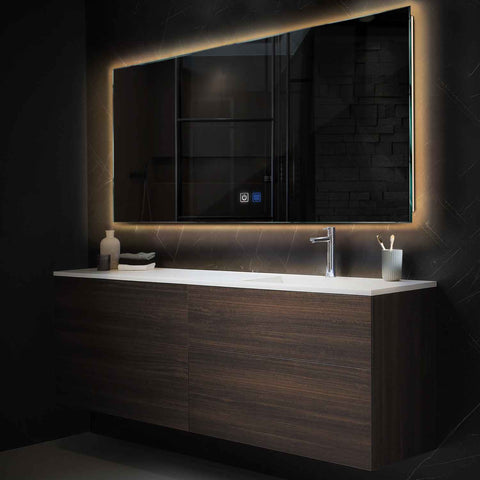 Oglinda LED Orizontala, Touch LED, Dimare, Dezaburire, LED 3000K Cald - Gama Ambient Model 1