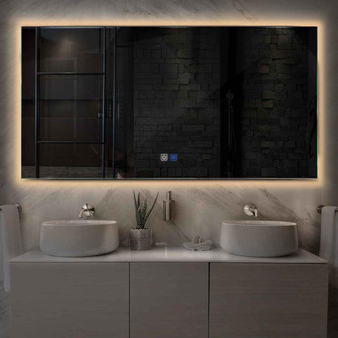 Oglinda LED Orizontala, Touch LED, Dimare, Dezaburire, LED 3000K Cald - Gama Ambient Model 1