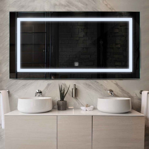 Oglinda LED Orizontala, Touch LED, Dimare, LED 6000K Rece - Gama Salono Model 1