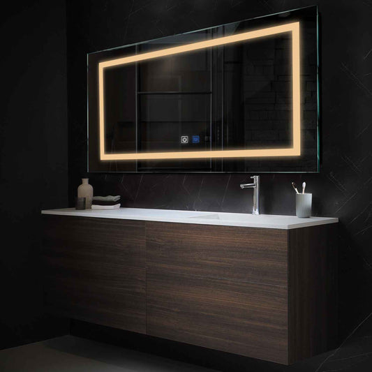 Oglinda LED Orizontala, Touch LED, Dimare, Dezaburire, LED 3000K Cald - Gama Salono Model 1