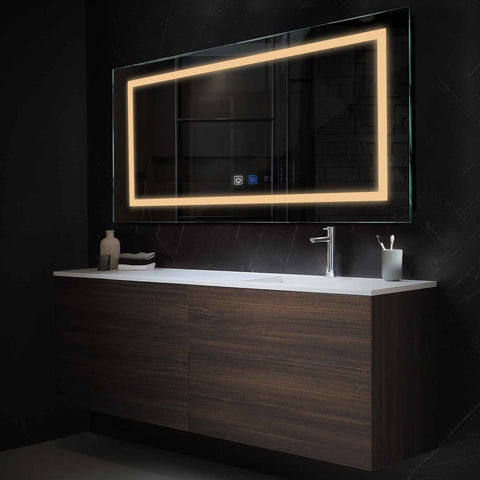 Oglinda LED Orizontala, Touch LED, Dimare, Dezaburire, LED 3000K Cald - Gama Salono Model 1