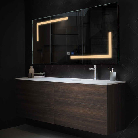 Oglinda LED Orizontala, Touch LED, Dimare, Dezaburire, LED 3000K Cald - Gama Salono Model 3