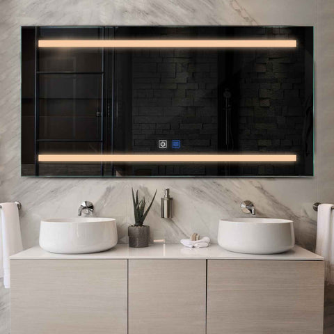 Oglinda LED Orizontala, Touch LED, Dimare, Dezaburire, LED 3000K Cald - Gama Salono Model 4