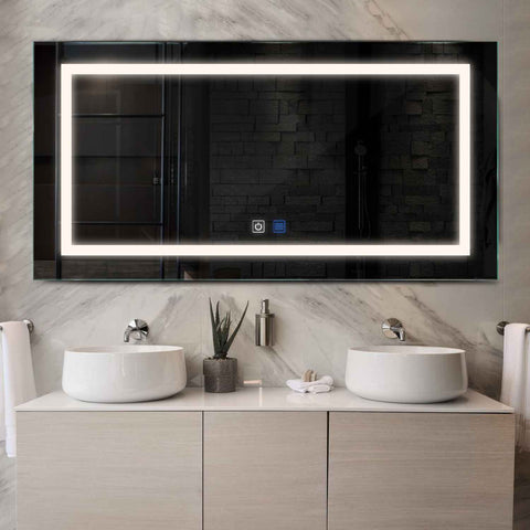 Oglinda LED Orizontala, Touch LED, Dimare, Dezaburire, LED 4000K Neutru - Gama Salono Model 1