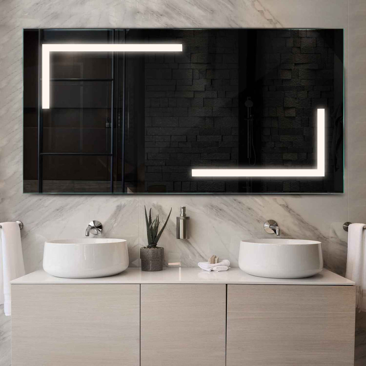 Oglinda LED Orizontala, Fara functii, LED 4000K Neutru - Gama Salono Model 3