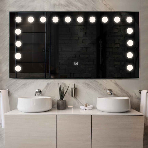 Oglinda LED Orizontala, Touch LED, Dimare, LED 4000K Neutru - Gama Salono Model 6