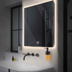 Oglinda LED patrata 80x80 cm LED neutru Gama Ambient Model 1 cu buton touch