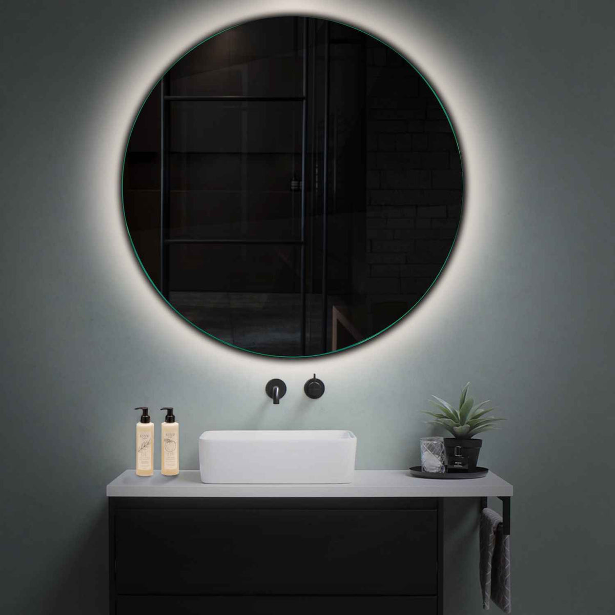 Oglinda LED Rotunda, Fara functii, LED 4000K Neutru - Gama Ambient Model 1