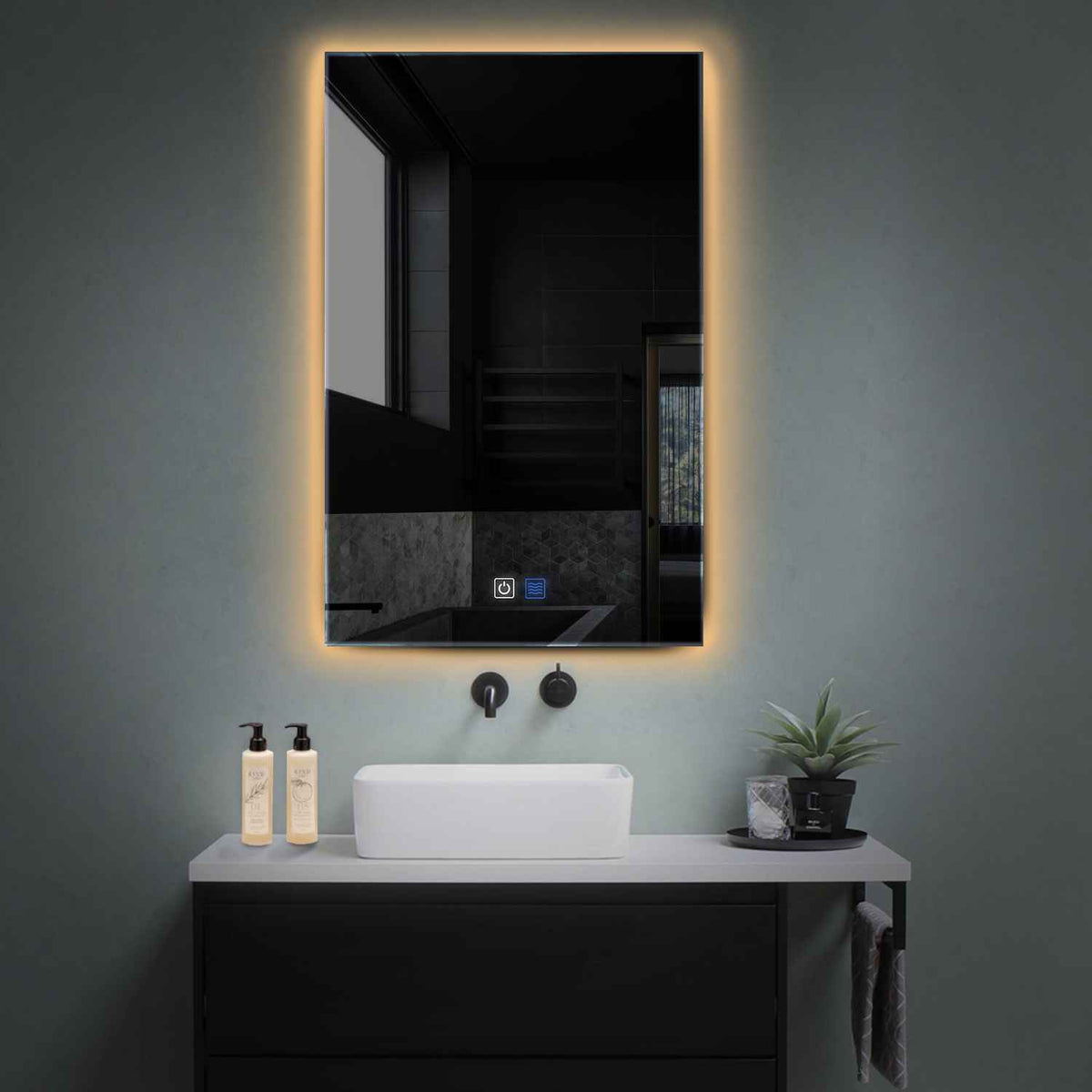 Oglinda LED Verticala, Touch LED, Dimare, Dezaburire, LED 3000K Cald - Gama Ambient Model 1