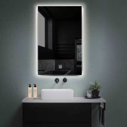 Oglinda LED verticala 100x200 cm cu lumina LED neutra Gama Ambient Model 1 cu buton touch - Reyze