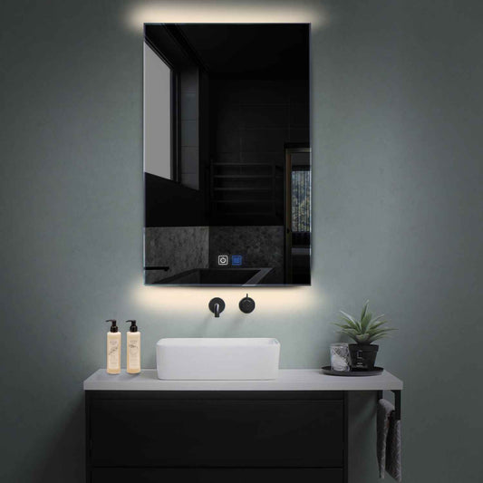 Oglinda LED verticala cu lumina LED neutra Gama Ambient Model 3 cu butoane touch si dezaburire - Reyze