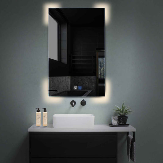 Oglinda LED verticala cu lumina LED neutra Gama Ambient Model 4 cu butoane touch si dezaburire - Reyze