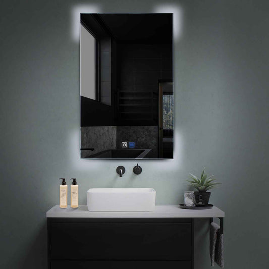 Oglinda LED verticala cu lumina LED rece Gama Ambient Model 4 cu butoane touch si dezaburire - Reyze