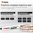 Oglinda LED Verticala 60x80 cm cu lumina LED neutra Gama Ambient Model 1 cu butoane touch si dezaburire - Reyze