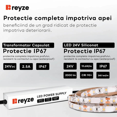 Oglinda LED Orizontala, Fara functii, LED 4000K Neutru - Gama Salono Model 3