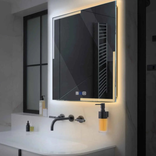 Oglinda LED Patrata, Touch LED, Dimare, Dezaburire, LED Reglabil 3000K-6000K - Gama Edge Model 2