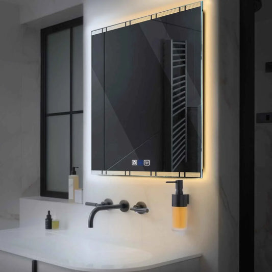 Oglinda LED Patrata, Touch LED, Dimare, Dezaburire, LED Reglabil 3000K-6000K - Gama Edge Model 3