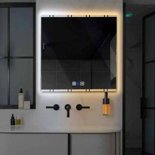 Oglinda LED Patrata, Touch LED, Dimare, Dezaburire, LED Reglabil 3000K-6000K - Gama Edge Model 3
