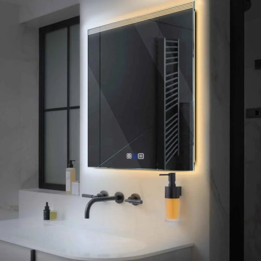 Oglinda LED Patrata, Touch LED, Dimare, Dezaburire, LED Reglabil 3000K-6000K - Gama Edge Model 5