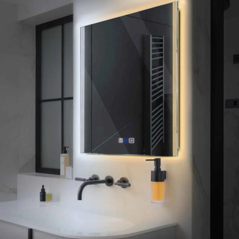 Oglinda LED Patrata, Touch LED, Dimare, Dezaburire, LED Reglabil 3000K-6000K - Gama Edge Model 7