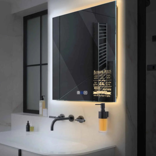 Oglinda LED Patrata, Touch LED, Dimare, Dezaburire, LED Reglabil 3000K-6000K - Gama Motivated Model 5