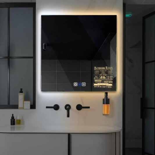Oglinda LED Patrata, Touch LED, Dimare, Dezaburire, LED Reglabil 3000K-6000K - Gama Motivated Model 5