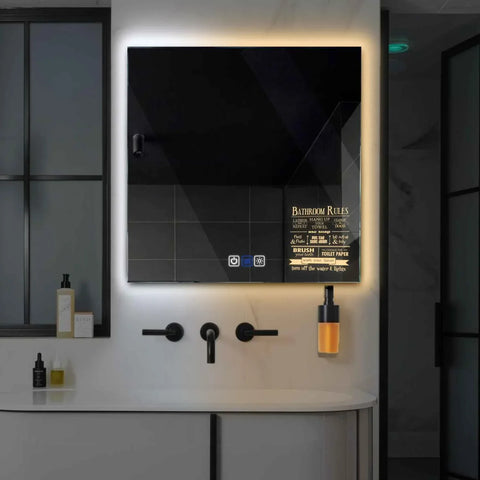 Oglinda LED Patrata, Touch LED, Dimare, Dezaburire, LED Reglabil 3000K-6000K - Gama Motivated Model 5