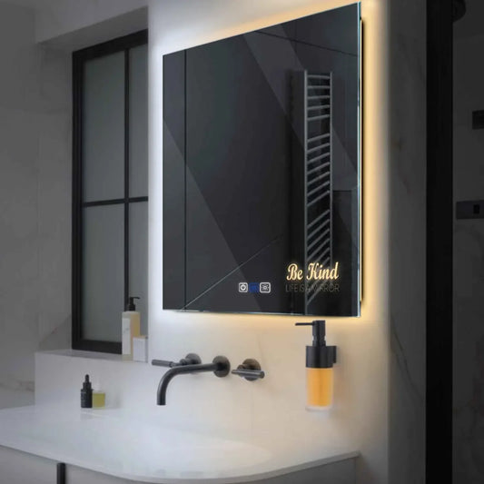 Oglinda LED Patrata, Touch LED, Dimare, Dezaburire, LED Reglabil 3000K-6000K - Gama Motivated Model 6