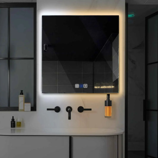 Oglinda LED Patrata, Touch LED, Dimare, Dezaburire, LED Reglabil 3000K-6000K - Gama Motivated Model 7