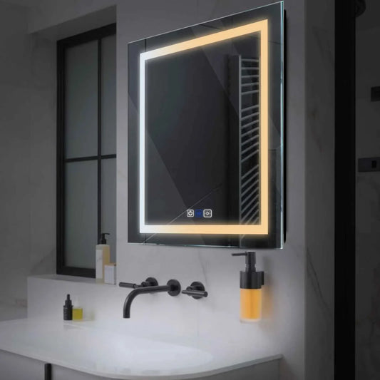 Oglinda LED Patrata, Touch LED, Dimare, Dezaburire, LED Reglabil 3000K-6000K - Gama Salono Model 1