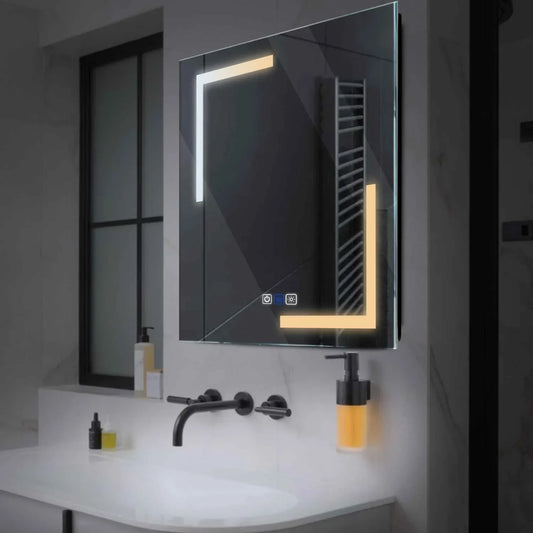 Oglinda LED Patrata, Touch LED, Dimare, Dezaburire, LED Reglabil 3000K-6000K - Gama Salono Model 3