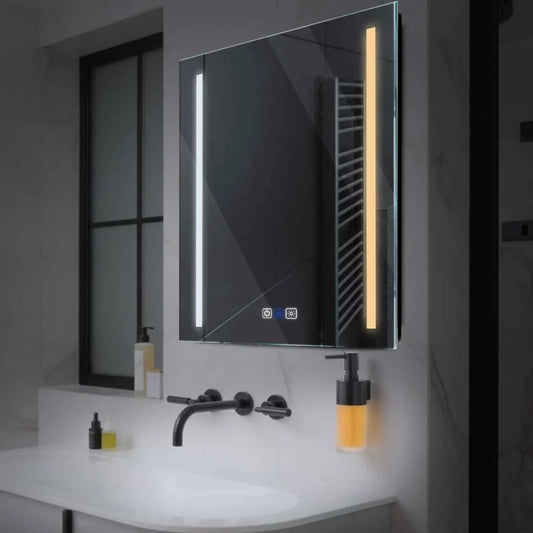 Oglinda LED Patrata, Touch LED, Dimare, Dezaburire, LED Reglabil 3000K-6000K - Gama Salono Model 5