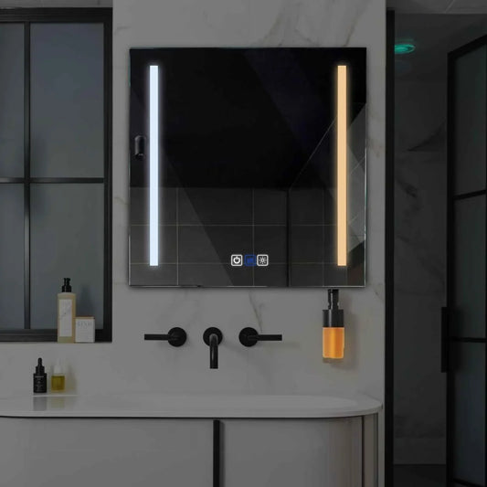 Oglinda LED Patrata, Touch LED, Dimare, Dezaburire, LED Reglabil 3000K-6000K - Gama Salono Model 5