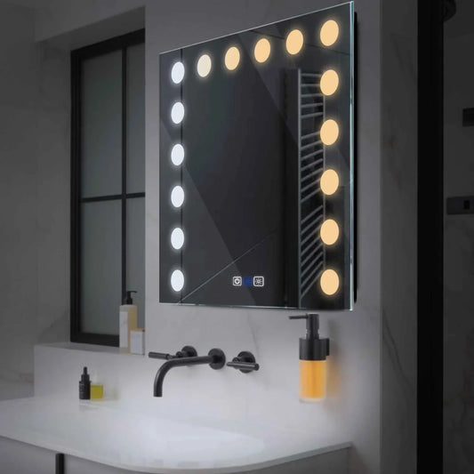 Oglinda LED Patrata, Touch LED, Dimare, Dezaburire, LED Reglabil 3000K-6000K - Gama Salono Model 6
