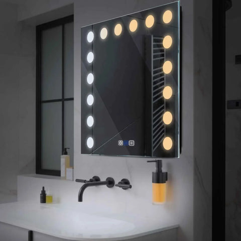 Oglinda LED Patrata, Touch LED, Dimare, Dezaburire, LED Reglabil 3000K-6000K - Gama Salono Model 6