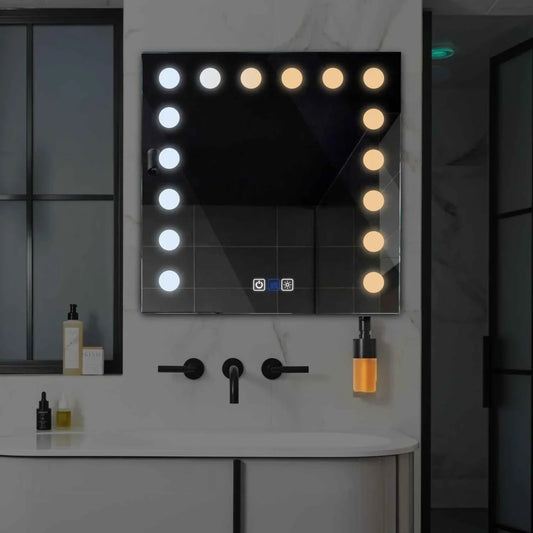Oglinda LED Patrata, Touch LED, Dimare, Dezaburire, LED Reglabil 3000K-6000K - Gama Salono Model 6