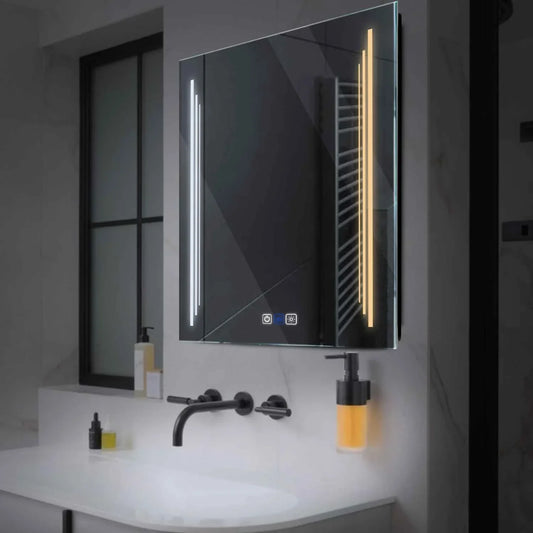 Oglinda LED Patrata, Touch LED, Dimare, Dezaburire, LED Reglabil 3000K-6000K - Gama Salono Model 8