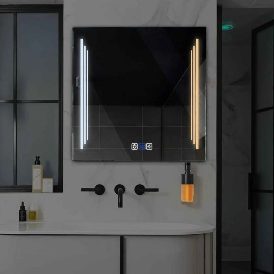 Oglinda LED Patrata, Touch LED, Dimare, Dezaburire, LED Reglabil 3000K-6000K - Gama Salono Model 8