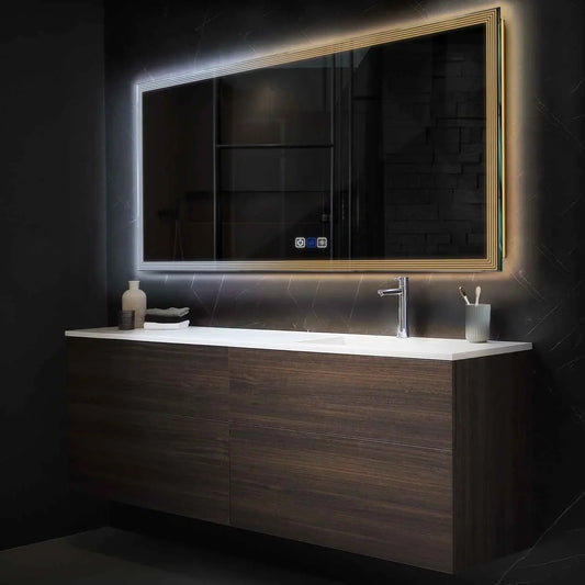 Oglinda LED Orizontala, Touch LED, Dimare, Dezaburire, LED Reglabil 3000K-6000K - Gama Edge Model 1