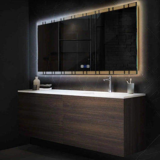 Oglinda LED Orizontala, Touch LED, Dimare, Dezaburire, LED Reglabil 3000K-6000K - Gama Edge Model 3