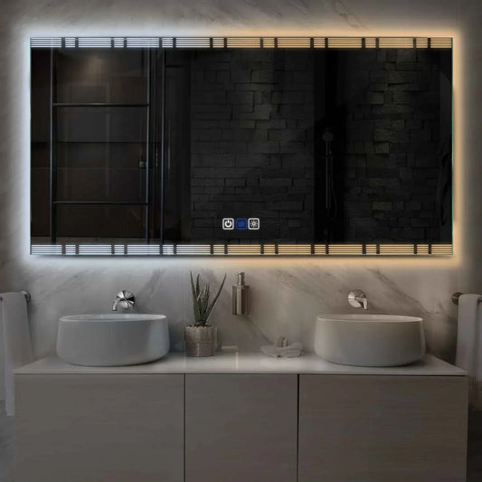 Oglinda LED Orizontala, Touch LED, Dimare, Dezaburire, LED Reglabil 3000K-6000K - Gama Edge Model 3