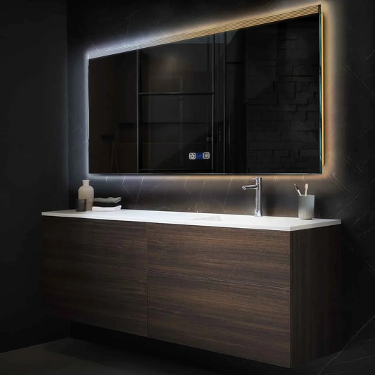 Oglinda LED Orizontala, Touch LED, Dimare, Dezaburire, LED Reglabil 3000K-6000K - Gama Edge Model 5