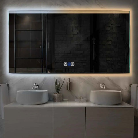Oglinda LED Orizontala, Touch LED, Dimare, Dezaburire, LED Reglabil 3000K-6000K - Gama Edge Model 5