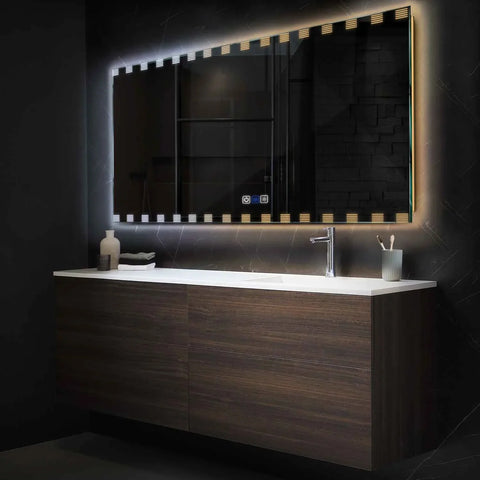 Oglinda LED Orizontala, Touch LED, Dimare, Dezaburire, LED Reglabil 3000K-6000K - Gama Edge Model 6